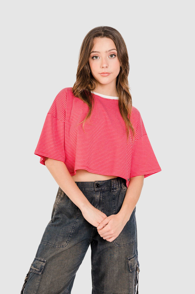 Polo Crop Boxy Oversize Steve POLOS NOW Rojo XS 