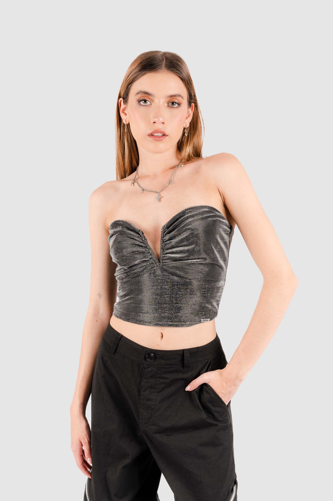 Croptop Straple Lieksa CROPTOPS NOW Plateado XS 