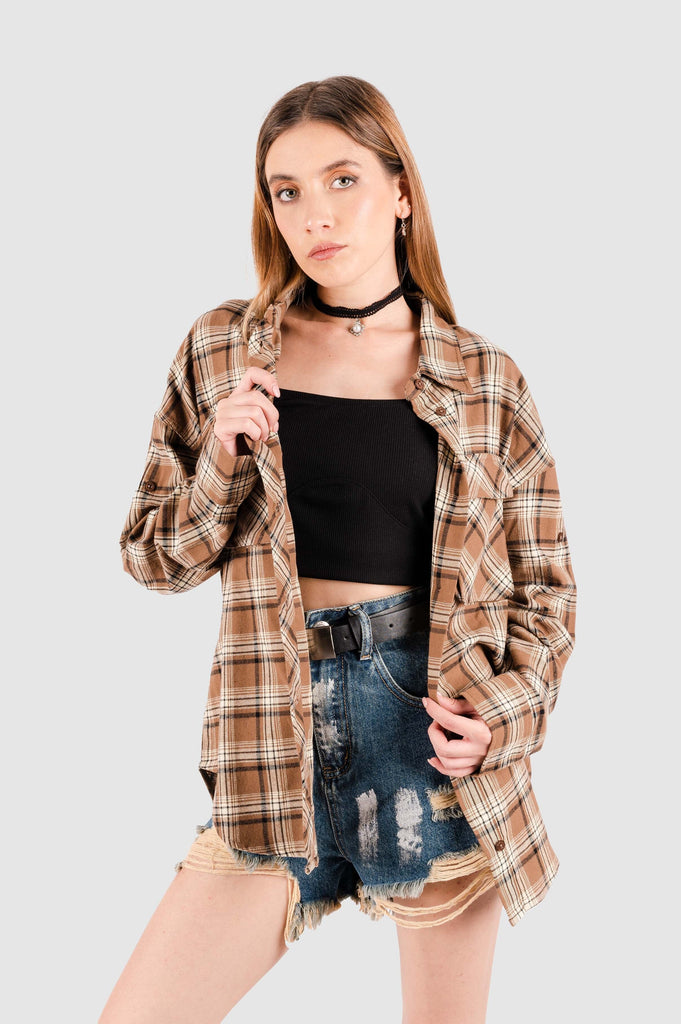 Camisa Kyrie CAMISAS NOW Marrón XS 