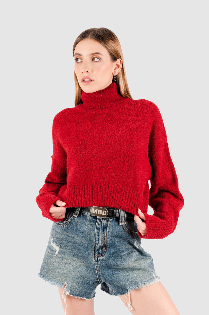 Chompa Crop Warren CHOMPAS NOW Rojo XS 