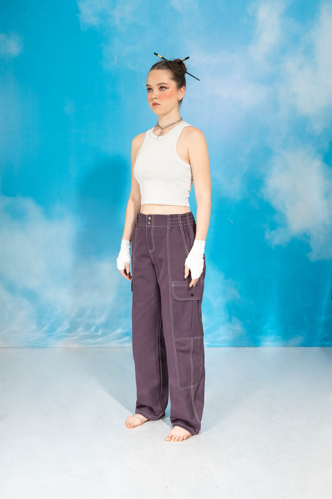 Pantalón Recto Fit Roxburg PANTALONES NOW Morado XS 