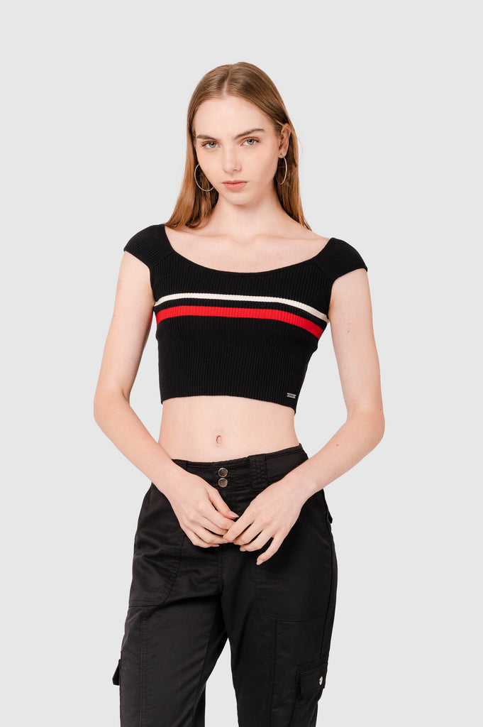 Crop Slim Fit Elice CROPTOPS NOW Negro XS 
