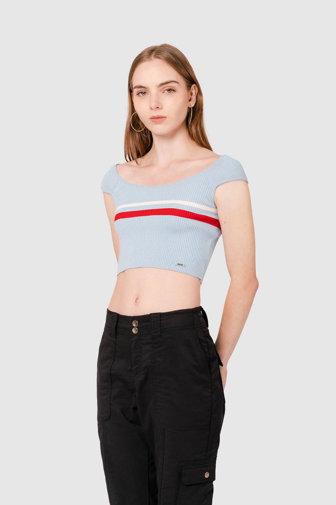 Crop Slim Fit Elice CROPTOPS NOW Celeste XS 