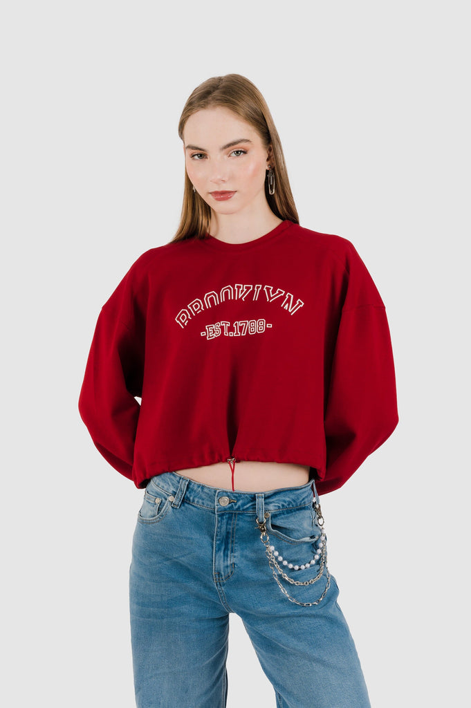 Polera Crop Loa Oversize POLERAS NOW Rojo S 