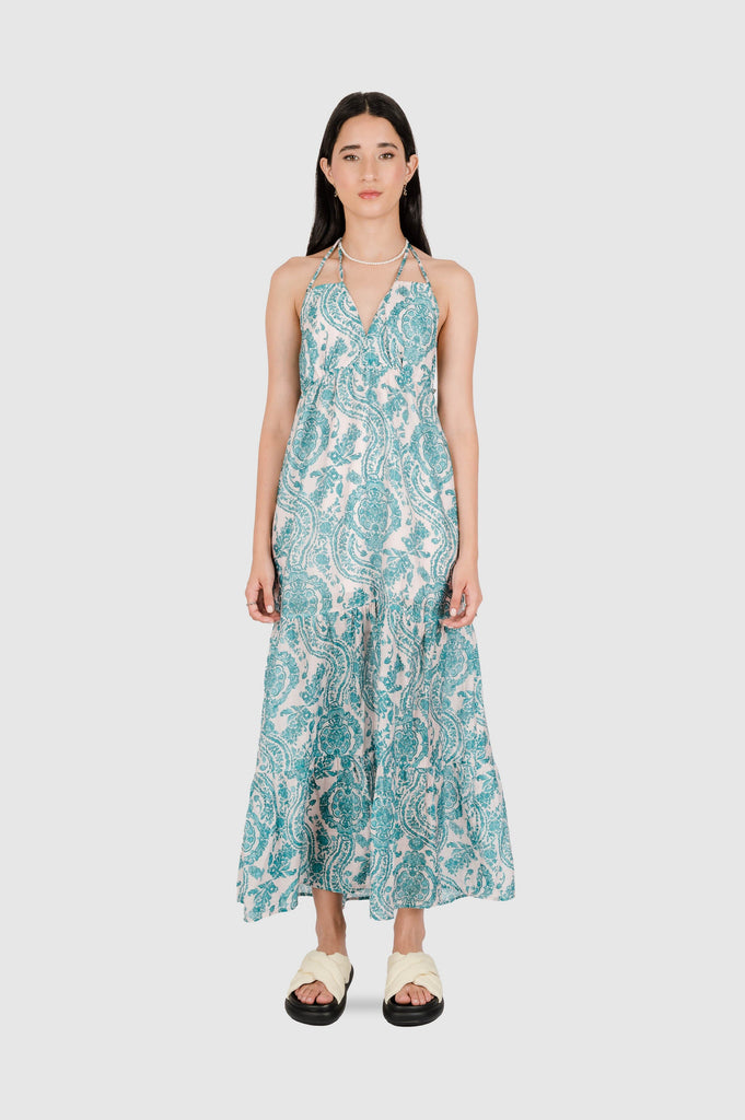 Maxi Vestido Tess VESTIDOS NOW Verde Claro XS 