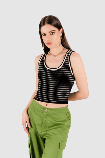 Tank Kurt CROPTOPS NOW Negro S 