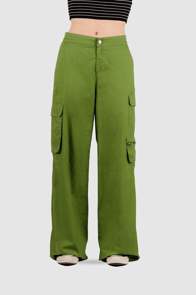 Pantalón Parachute Cargo Fliss PANTALONES NOW Verde XS 