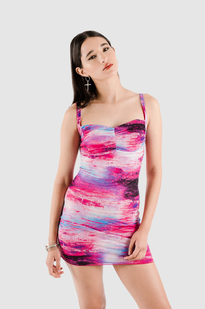 Mini Vestido Quinn VESTIDOS NOW Fucsia XS 