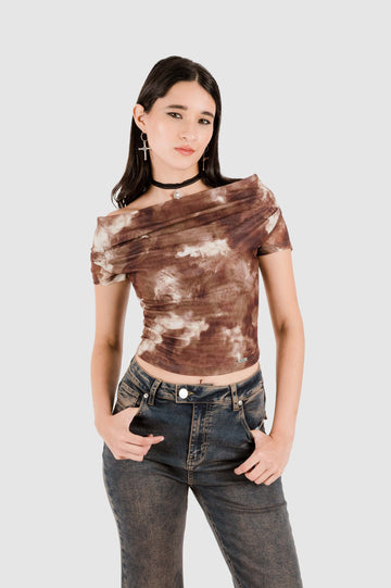 Polo Crop Irina POLOS NOW Marron Oscuro XS 