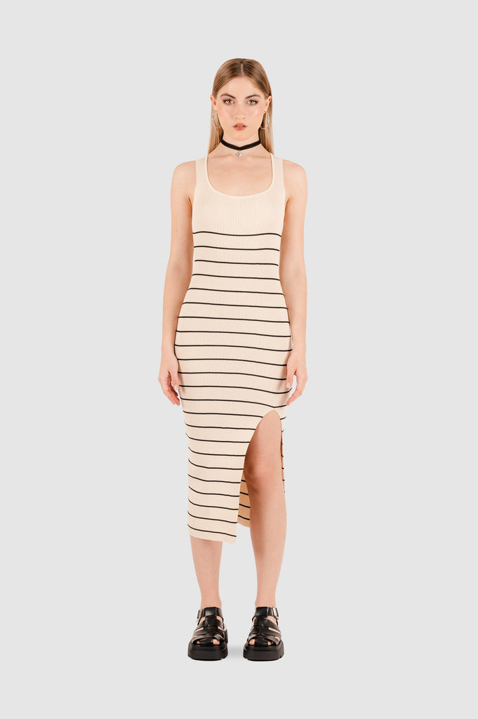 Vestido Tejido Lazy VESTIDOS NOW Beige Claro S 