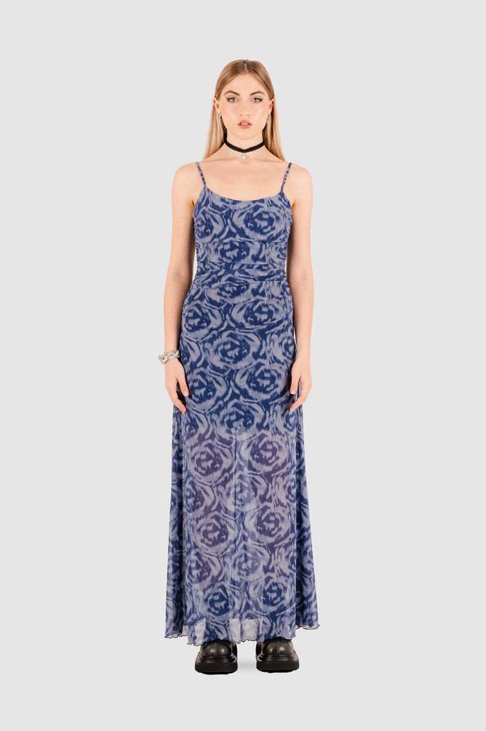 Maxi Vestido Roses VESTIDOS NOW Azul XS 