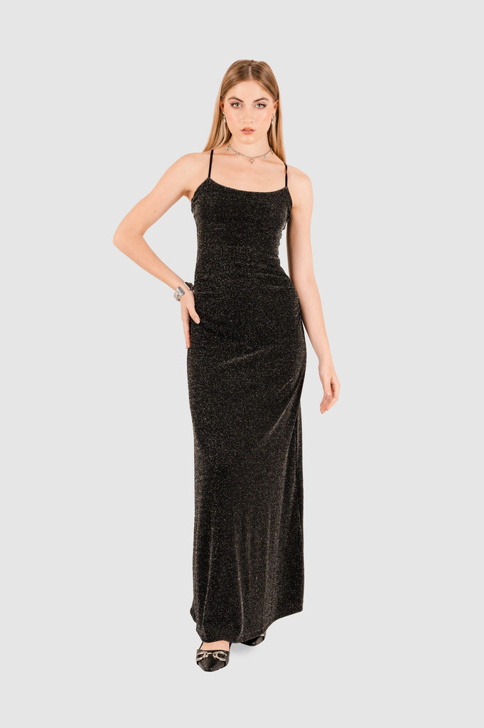 Maxi Vestido Christine VESTIDOS NOW Negro XS 