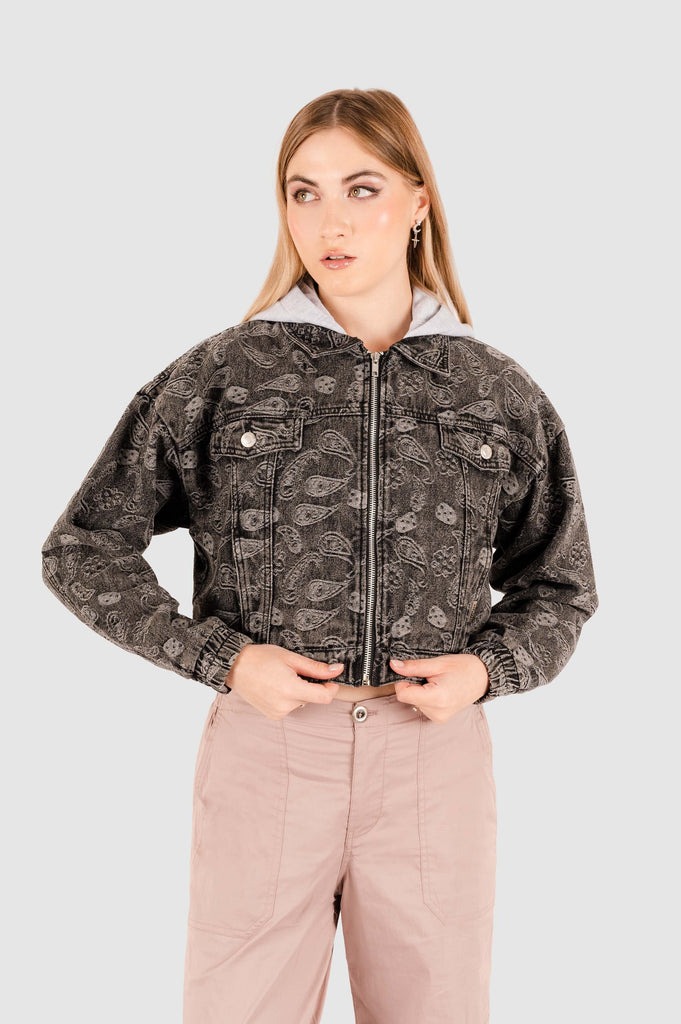 Casaca Denim Crop Larisa CASACAS NOW Negro S 