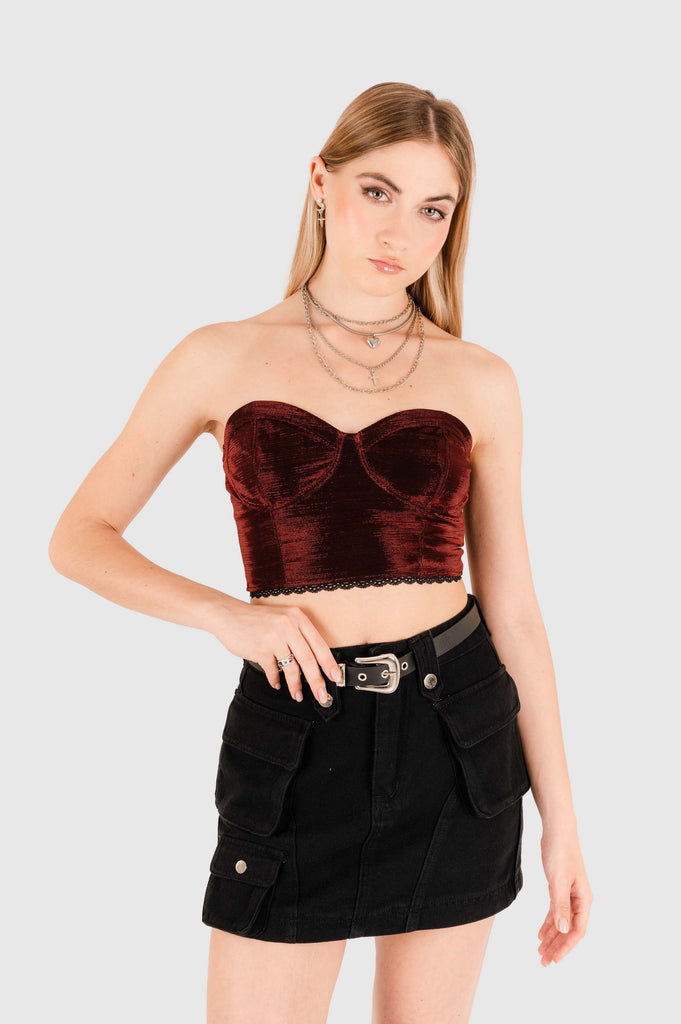 Crop Corset Priscilla CROPTOPS NOW Rojo XS 