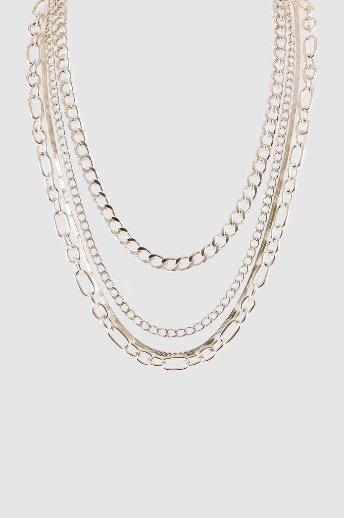 Collar Triple Chain COLLARES NOW Plateado 