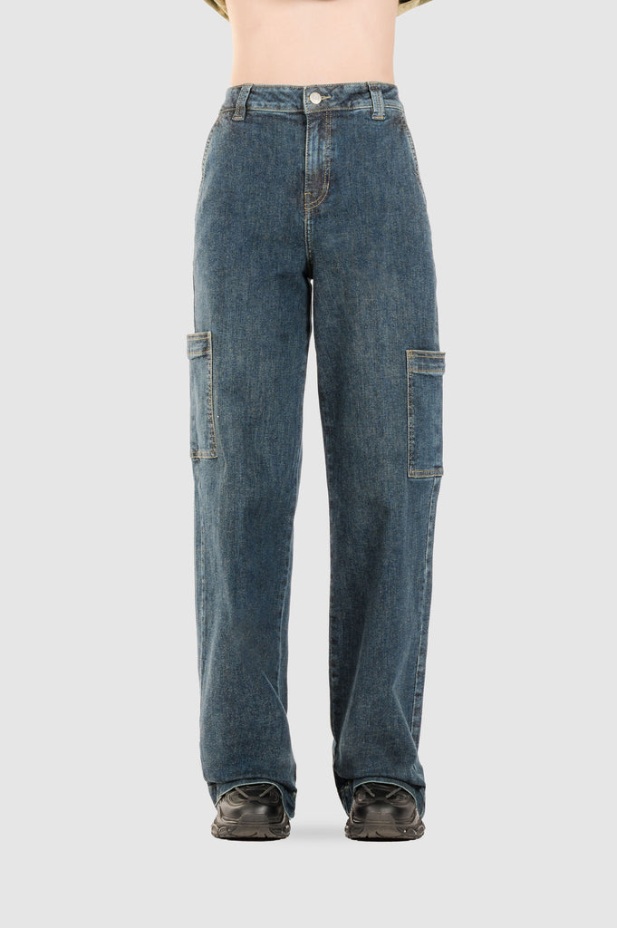 Pantalón Denim Cargo Recto Oregon PANTALONES NOW Azul 24 