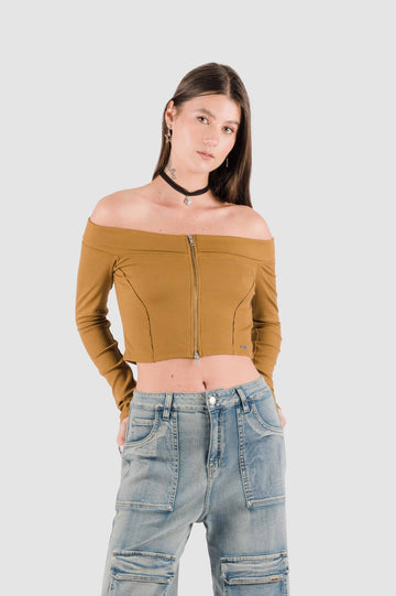 Croptop Vidler CROPTOPS NOW Marrón XS 