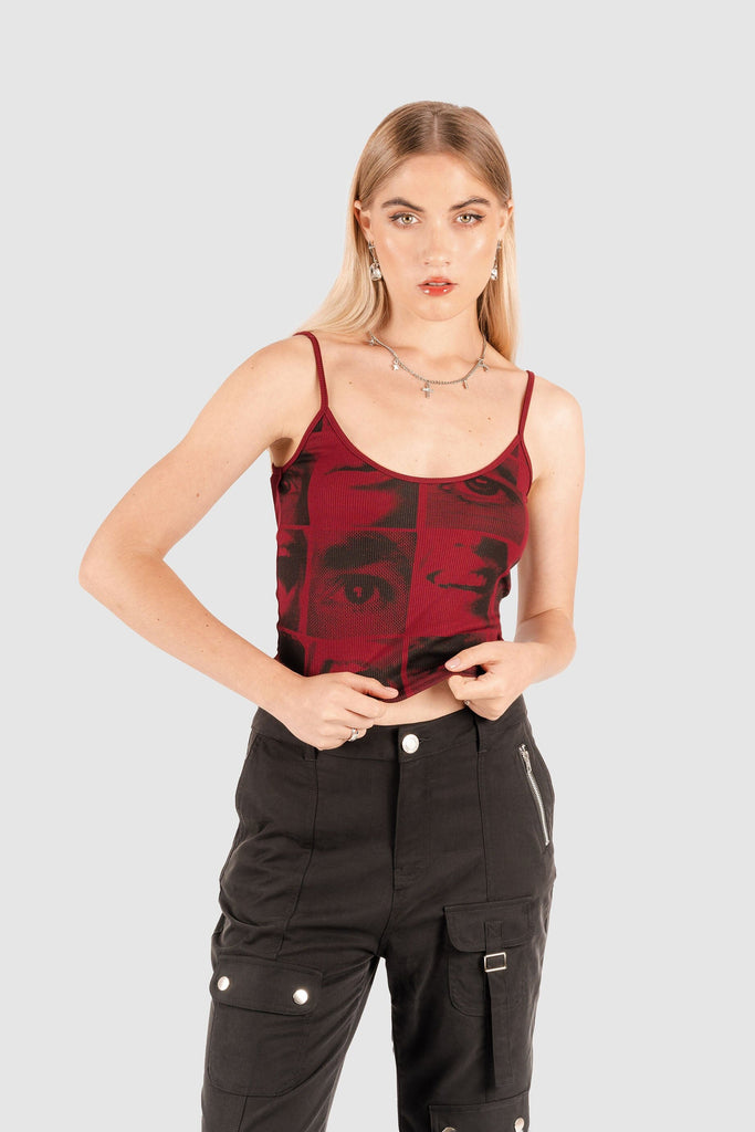 Crop Slim Fit Eyes CROPTOPS NOW Vino XS 