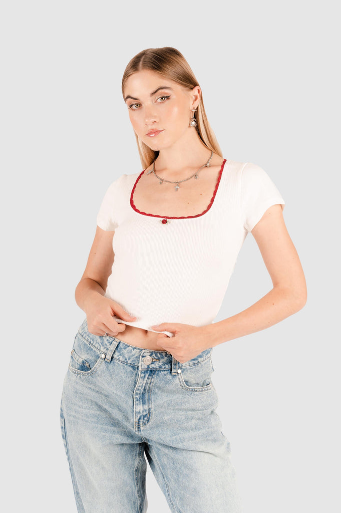 Crop Slim Fit Romi CROPTOPS NOW Blanco XS 