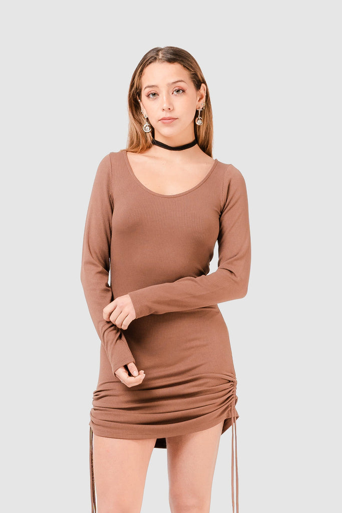 Mini Vestido Weimer VESTIDOS NOW Marrón XS 