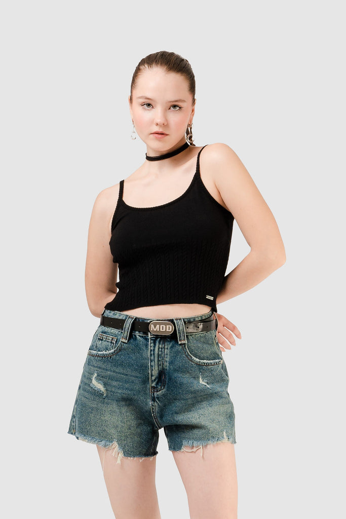 Top Slim Fit Anse CROPTOPS NOW Negro XS 