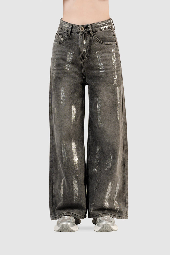 Pantalón Denin Wide Leg California PANTALONES NOW Negro S 