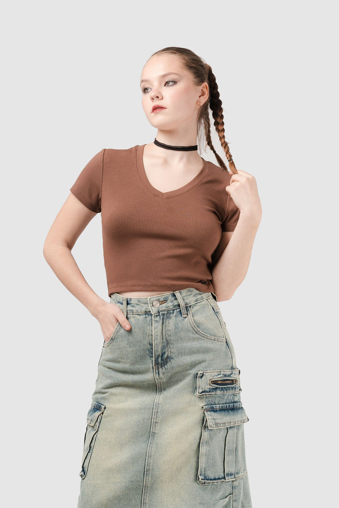 Crop Slim Fit Koffin POLOS NOW Marrón XS 