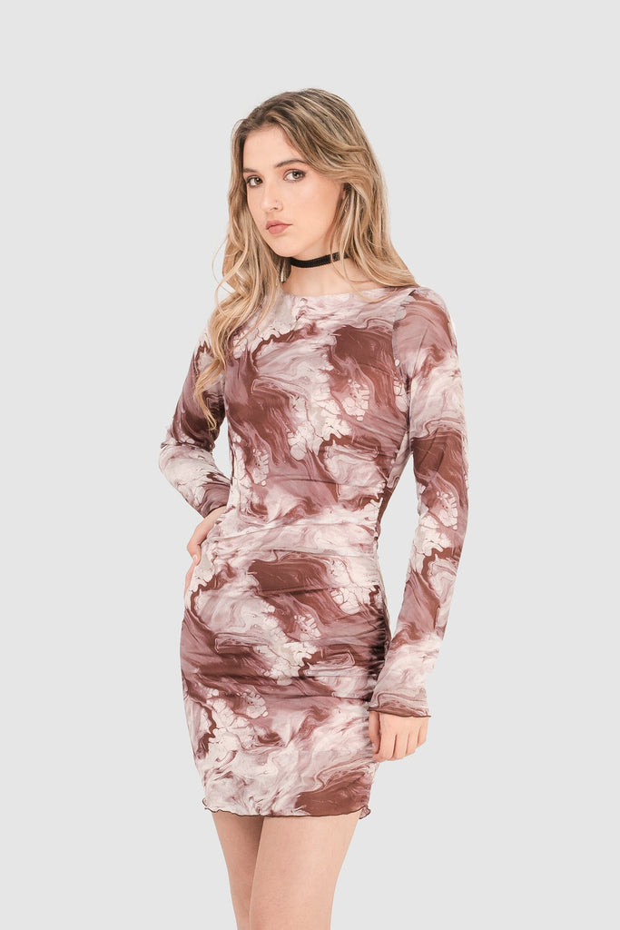 Mini Vestido Chad VESTIDOS NOW Marrón XS 