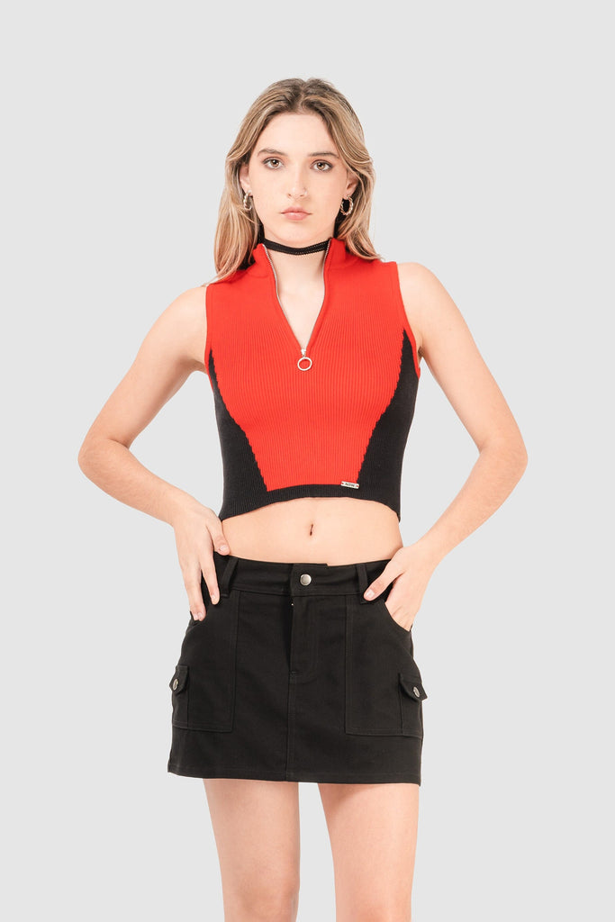 Top Slim Fit Laurent CROPTOPS NOW Rojo XS 