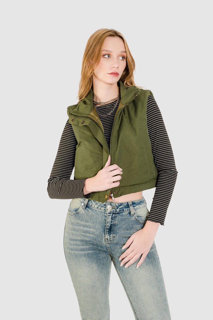 Chaleco Crop Cardiff CHALECOS NOW Verde XS 