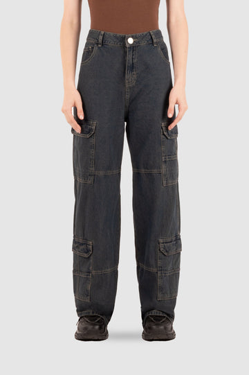 Pantalón Cargo Denim Recto Sloch - Azul PANTALONES NOW 