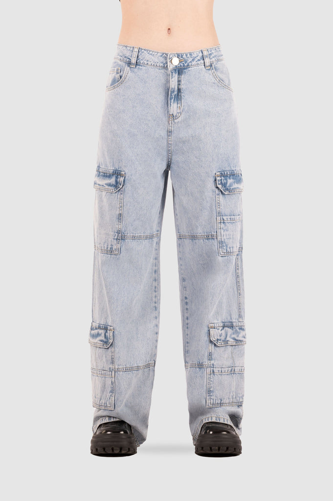 Pantalón Cargo Denim Recto Sloch PANTALONES NOW Celeste 26 