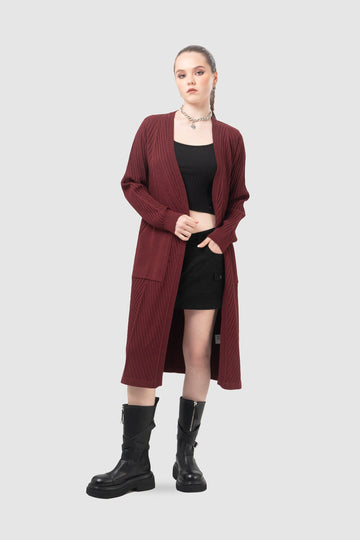 Cardigan Oversize Fit Wid CHOMPAS NOW Vino S 