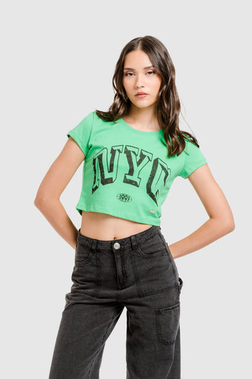 Croptop Nyc POLOS NOW XS Verde 