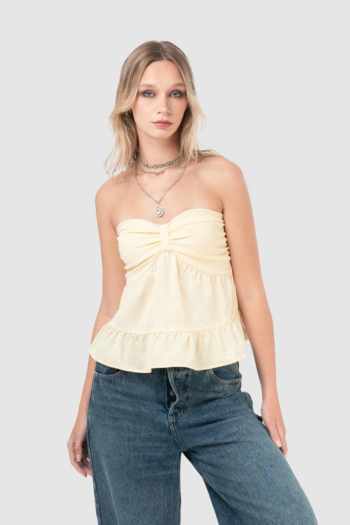 Blusa Regular Fit Hatcher BLUSAS NOW Amarillo Claro XS 