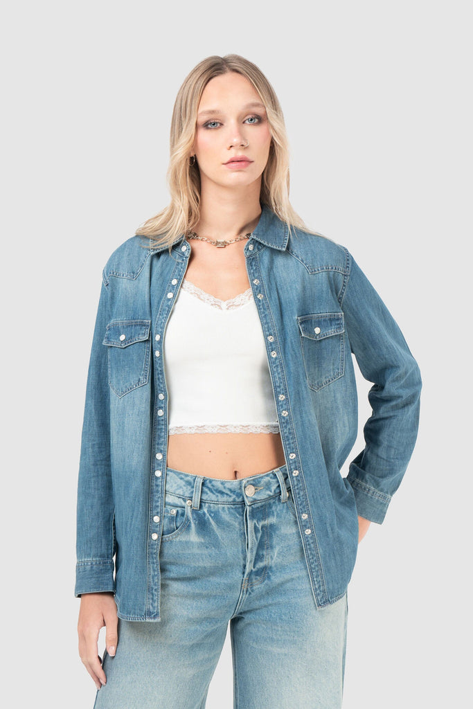 Camisa Denim Cowboy CAMISAS 🇵🇪 Now Peru Azul S 