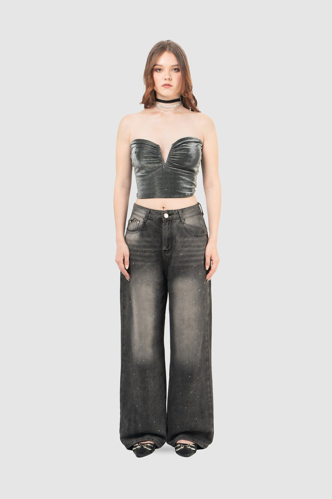 Croptop Straple Lieksa CROPTOPS NOW Plateado XS 