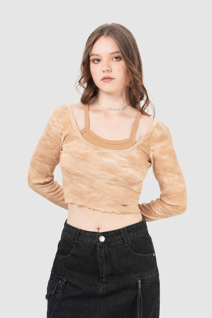 Croptop Alessandria CROPTOPS NOW Marron Claro S 