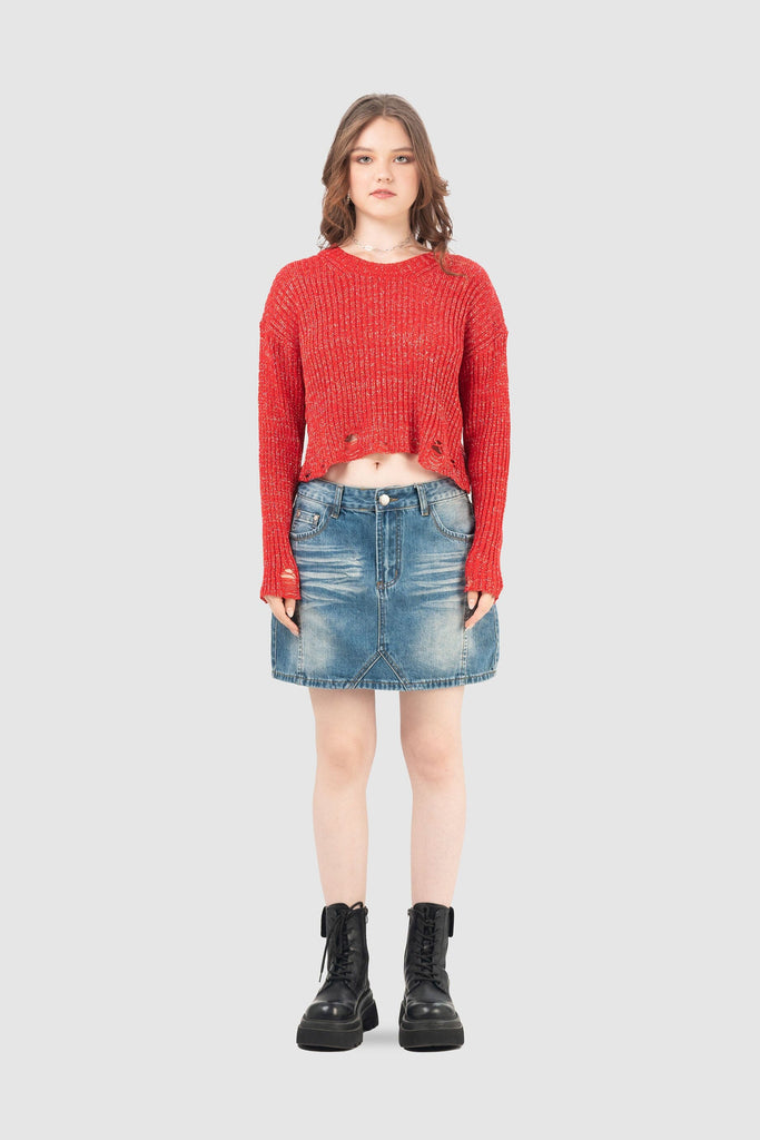 Chompa Crop Fit Jane CHOMPAS NOW Rojo S 