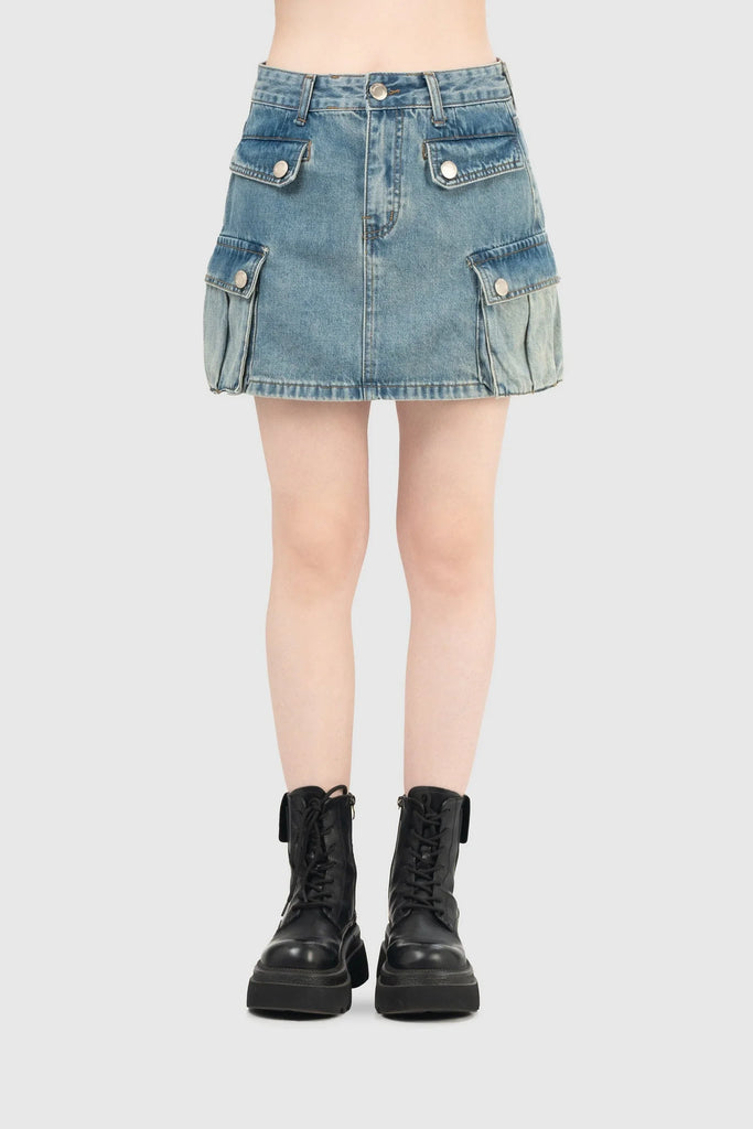 Mini Falda Denim Reitex FALDAS NOW Azul S 