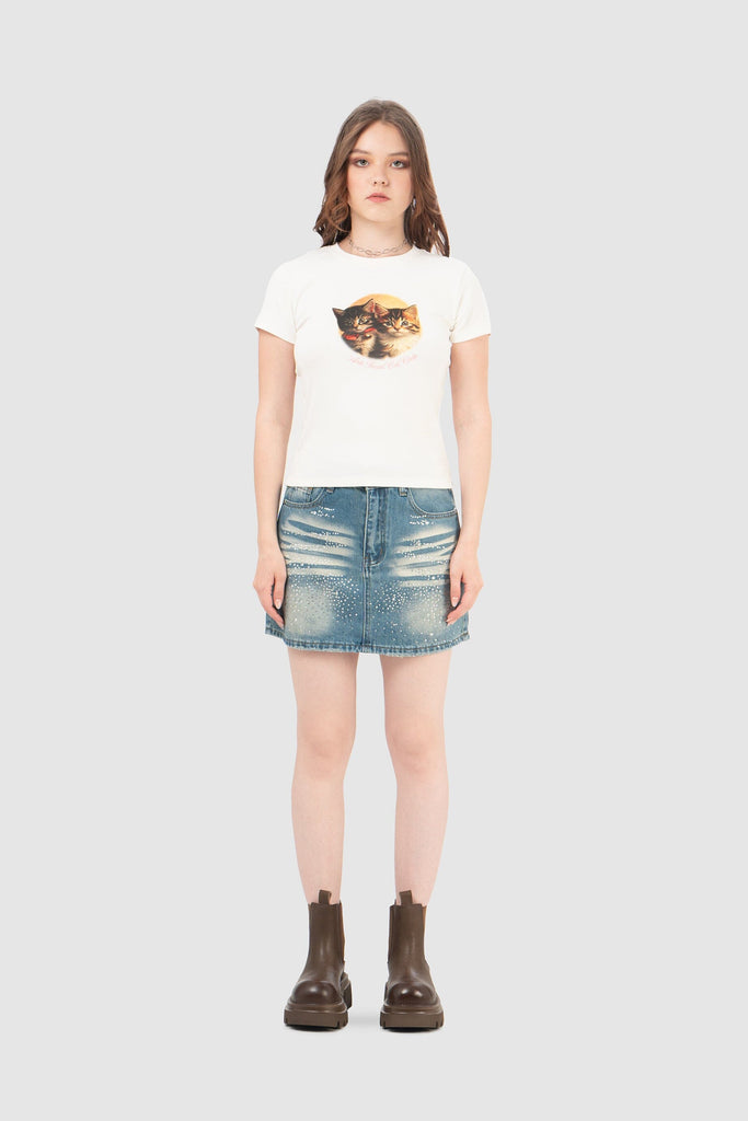 Mini Falda Denim Clarck FALDAS NOW Azul S 