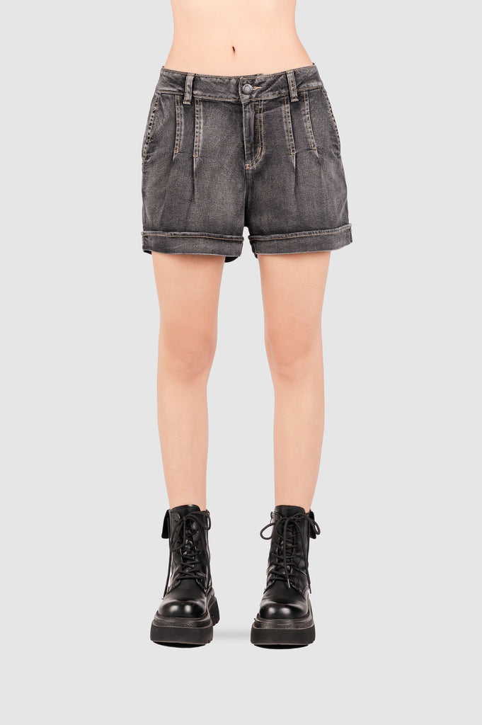 Short Mom Denim London SHORTS NOW Gris Oscuro 24 