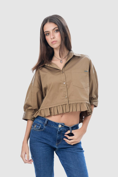Camisa Boxy Fit Blois CAMISAS NOW Marrón XS 