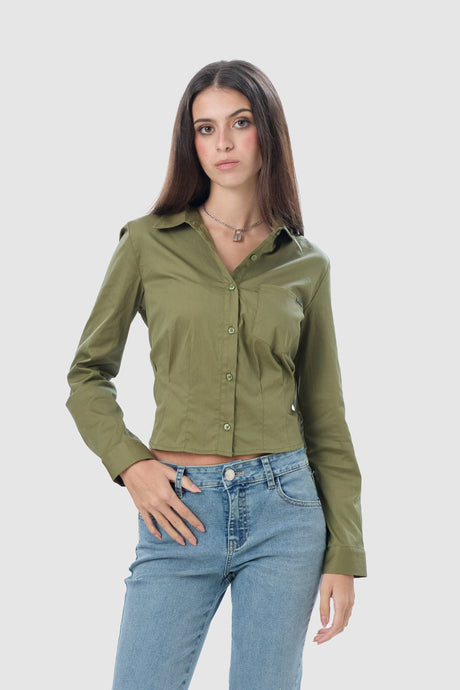 Blusa Slim Fit Lund BLUSAS NOW Verde XS 