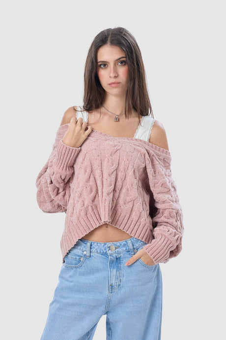 Chompa Regular Fit Anni CHOMPAS NOW Rosado Claro XS 