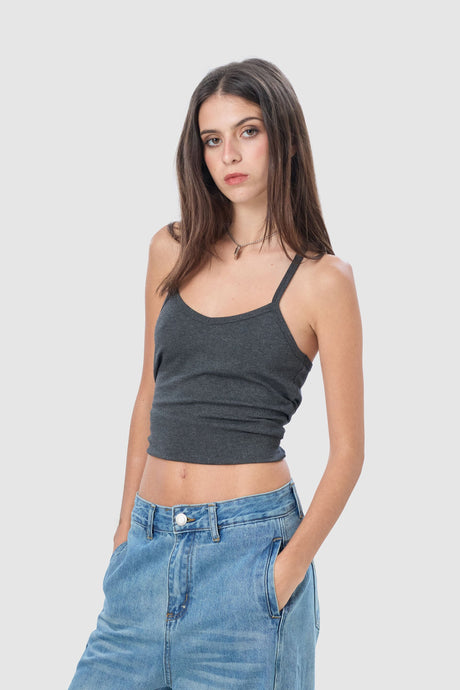 Tank Slim Fit Guam CROPTOPS NOW Gris XS 