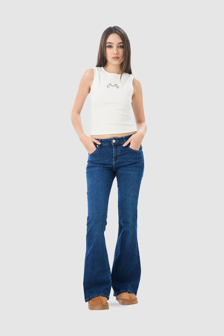 Pantalon Denim Pantalon Flare Fit Anouk PANTALONES NOW Azul 24 