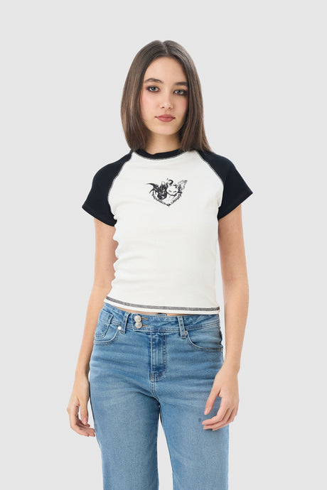 Polo Baby Tee Lazyus POLOS NOW Negro XS 
