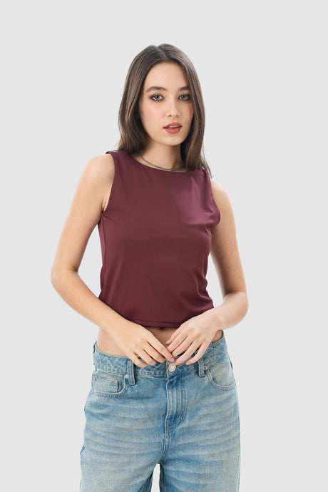 Blusa Slim Fit Cali BLUSAS NOW Vino XS 