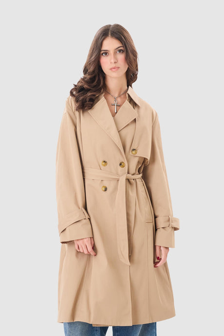 Gabardina Larga Lua ABRIGOS NOW Beige Claro XS 